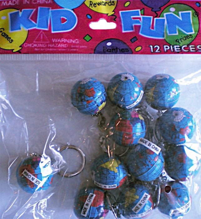 1" Keychain - Globe (12ct)