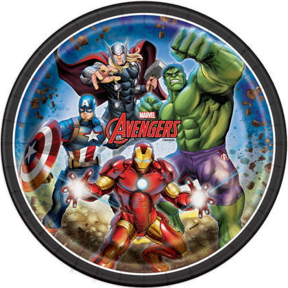 Platos de papel de 9" - Avengers (8 unidades) - Unique