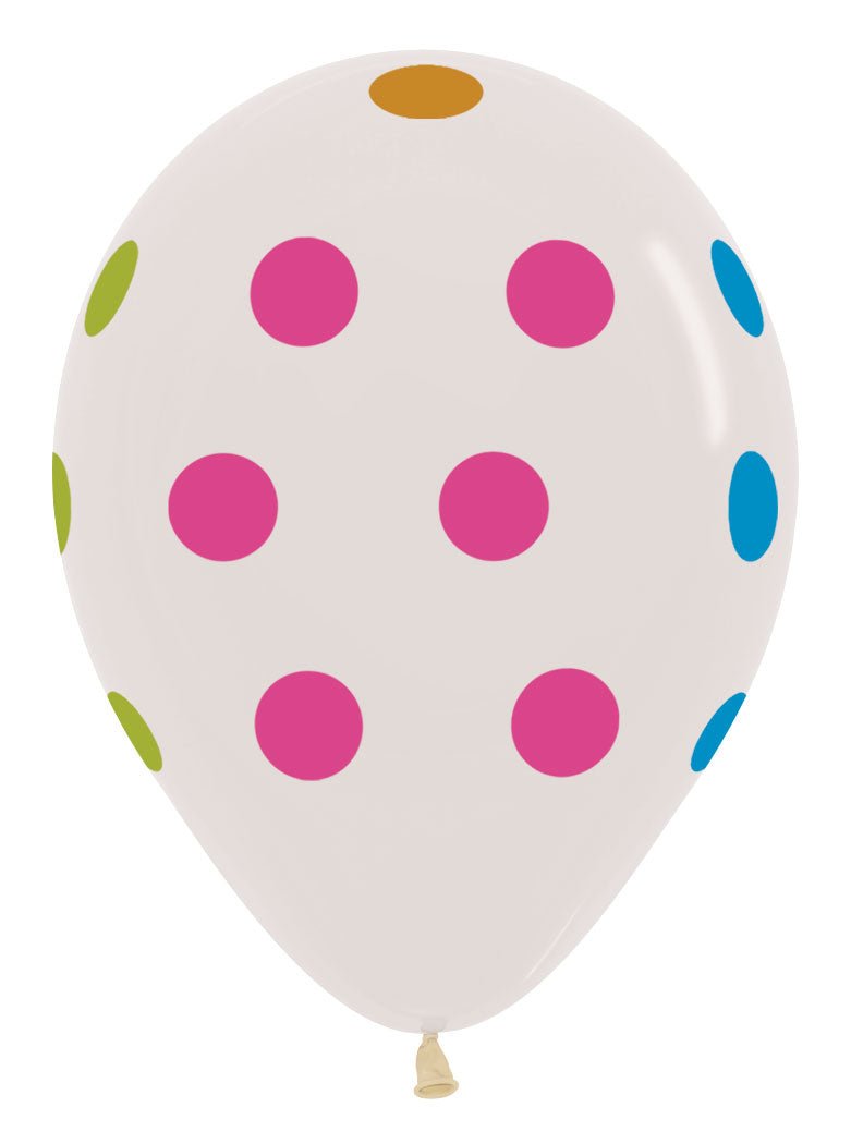 11" Neon Polka Dots on Crystal Clear - Sempertex