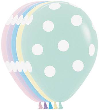 11" Pastel Matte Polka Dot Assorted (50ct) - Sempertex