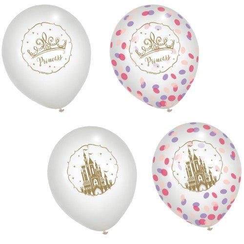12" Latex Balloons with Confetti - Disney Princess (6ct)