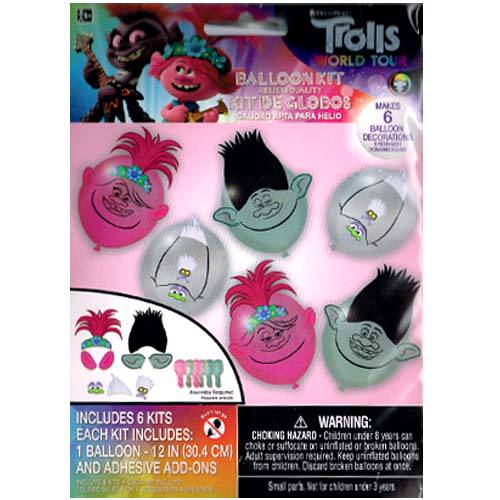 12" Trolls World Tour Latex Balloons (6 Count) - Amscan