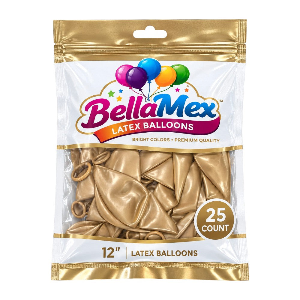12" Chrome Gold Latex (25ct) - BellaMex