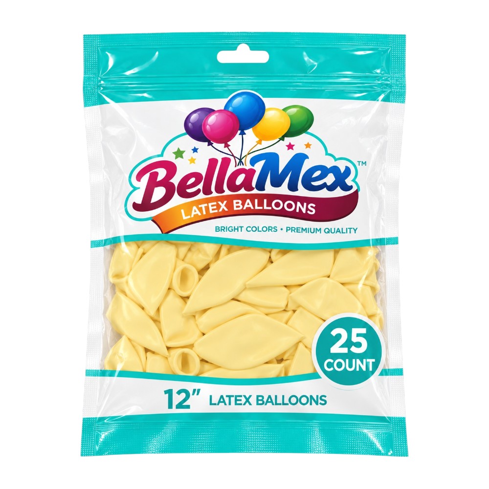 12" Pastel Yellow Latex (25ct) - BellaMex