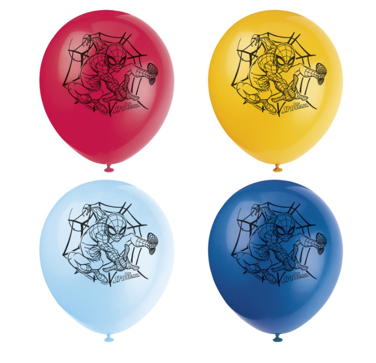12" Spider-Man Latex Balloons (8ct) - Unique
