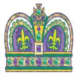 14" Mardi Gras Crown Cutout - Prismatic