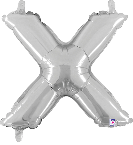 14" Megaloon Jr. Letter X - Silver (5ct)