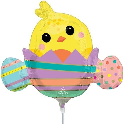 14" Mini Chicky in Striped Egg