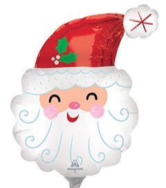 14" Smiley Satin Santa Head (10ct)