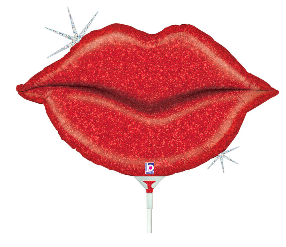14" Mini Glitter Lips - Betallic