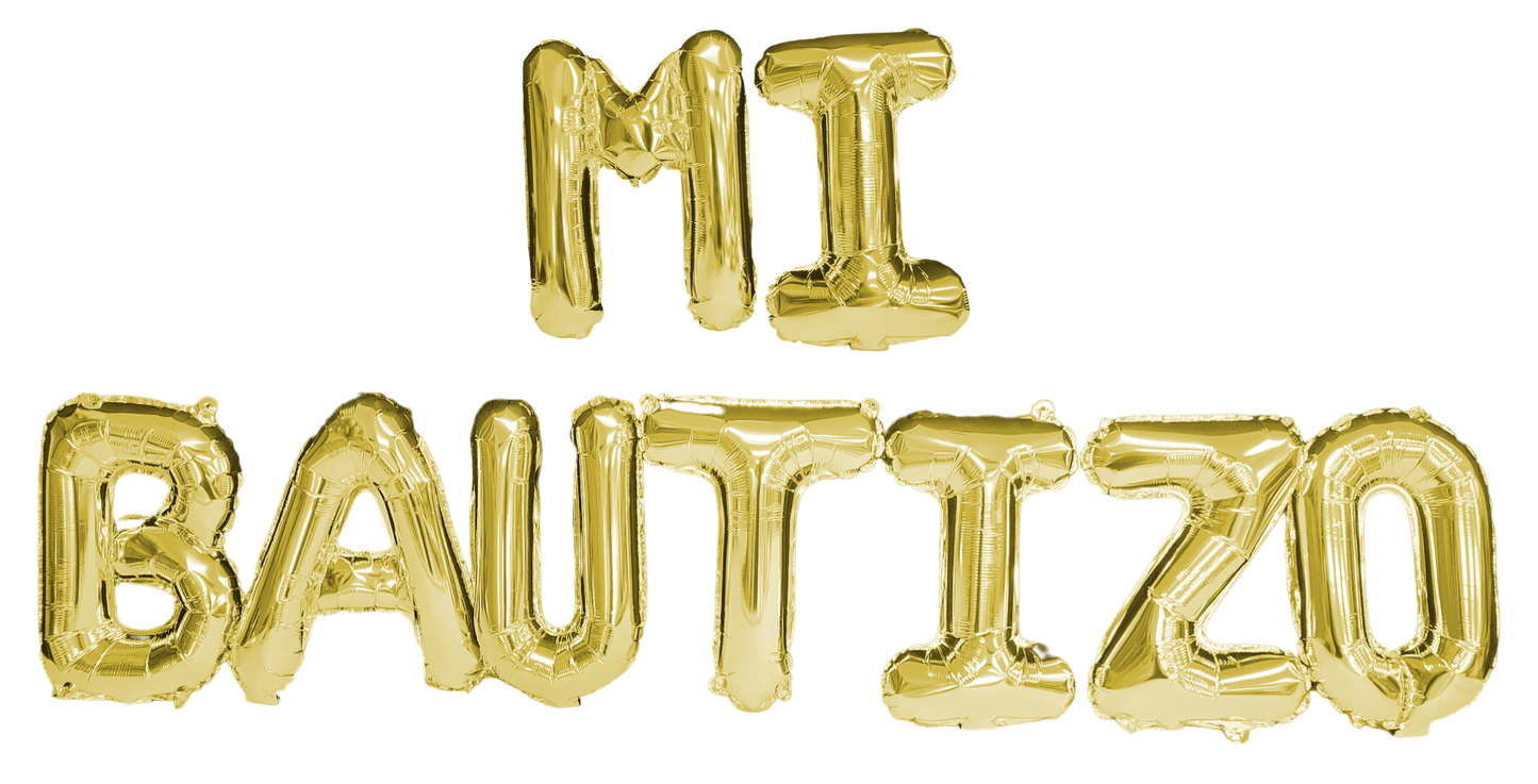 16" Balloon Banner - Mi Bautizo - Gold - Party America