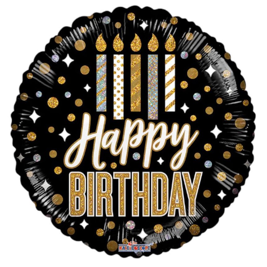 18" Birthday Candles and Dots Holographic (100ct) - Conver USA
