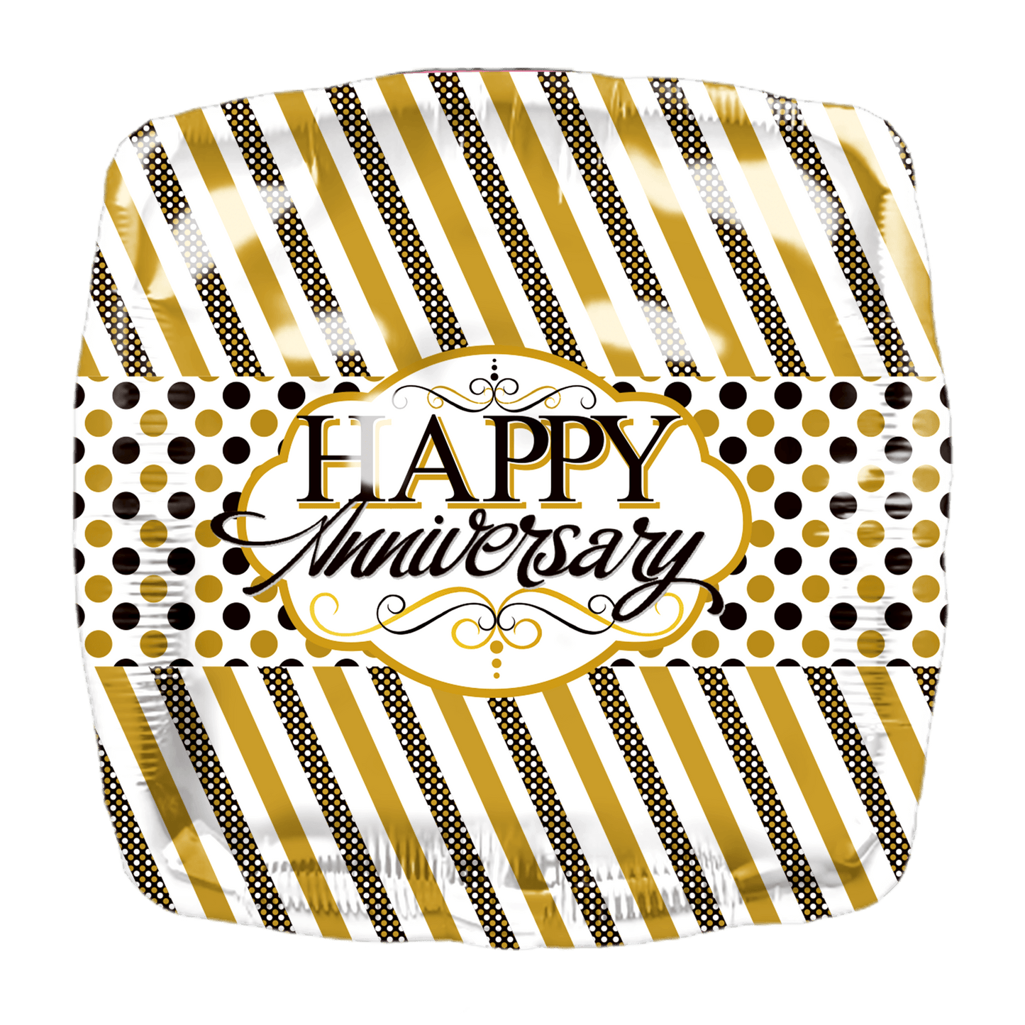 18" Happy Anniversary Stripes & Dots - 50ct - Party America