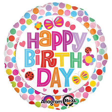 18" Happy Birthday Flower Foil Balloon 1ct - Anagram