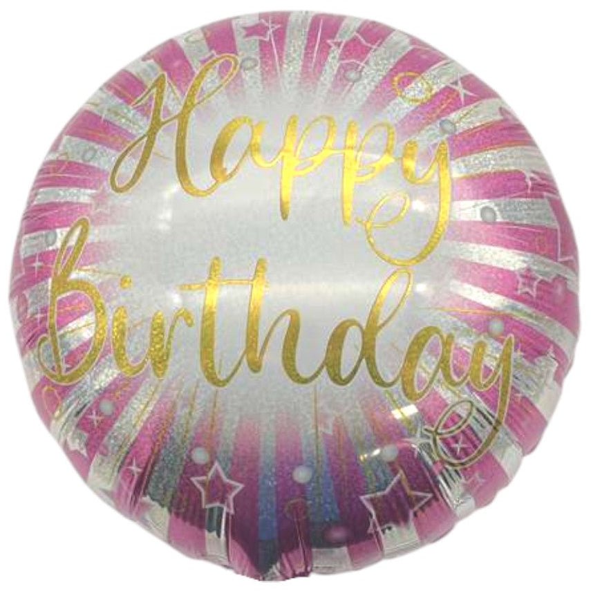 18" Happy Birthday - Pink with Stars - 20ct - Party America