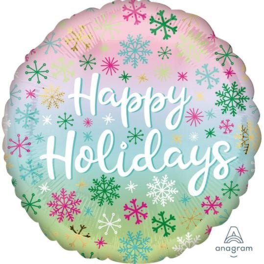 18" Happy Holidays Flakes Ombre (10ct)