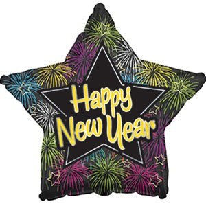 18" Happy New Year Fireworks