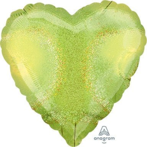 18" Heart - Lime Green Dazzler (10ct)
