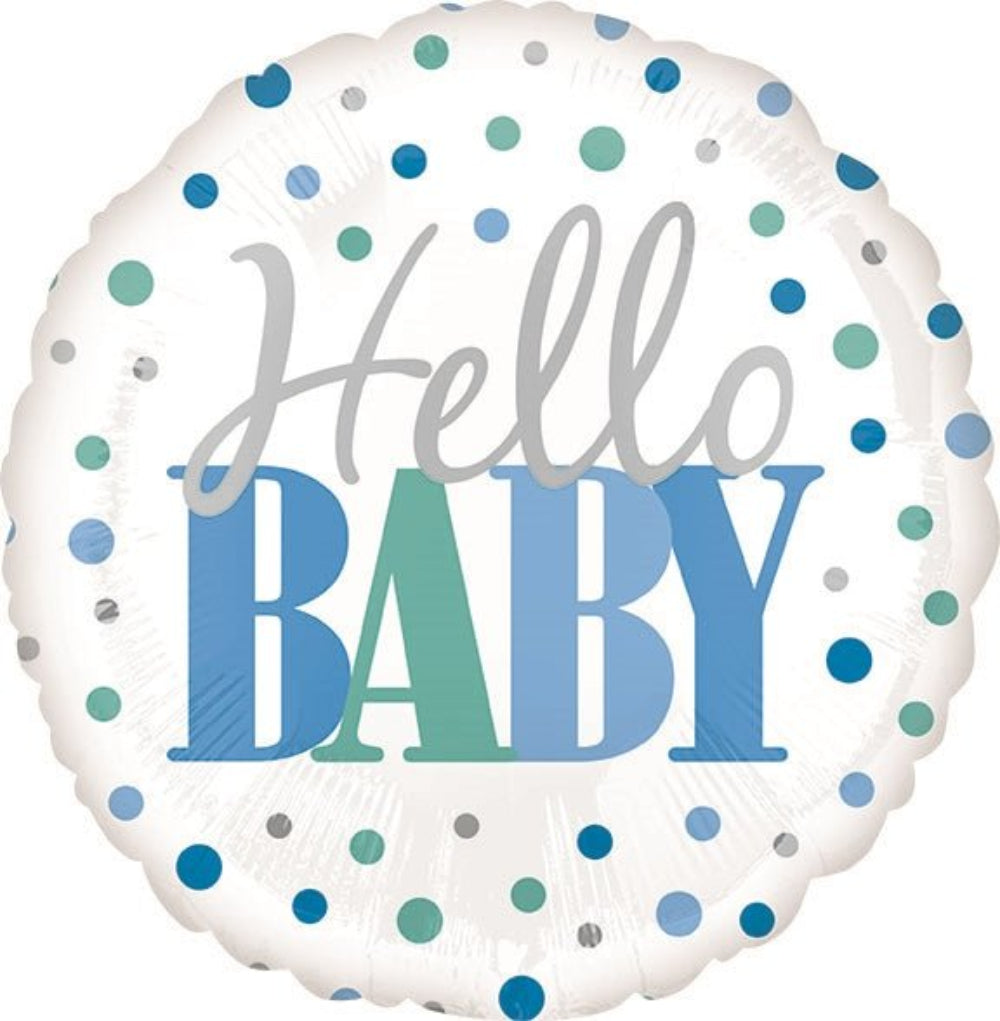 18" Hello Baby Dots - Blue (10ct)