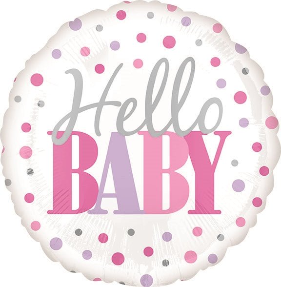 18" Hello Baby Dots - Pink (10ct)