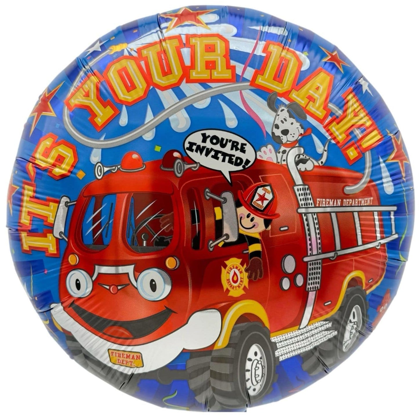 18" It's Your Day Fire Truck (100ct) - Conver USA