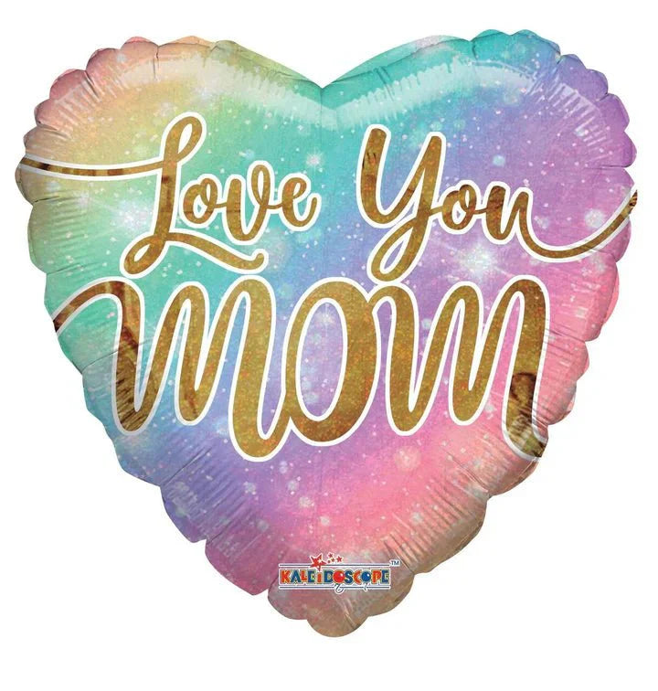 18" Love You Mom Rainbow Heart (100ct) - Conver USA