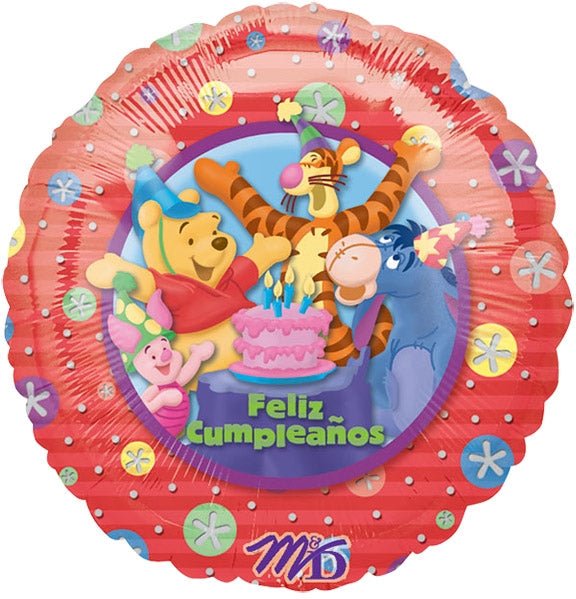 18" Pooh & Friends Feliz Cumpleanos