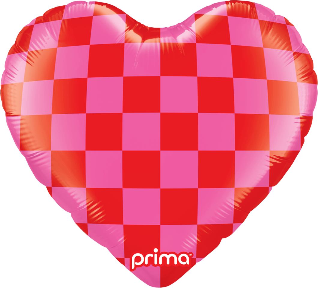 18" Red & Pink Checker