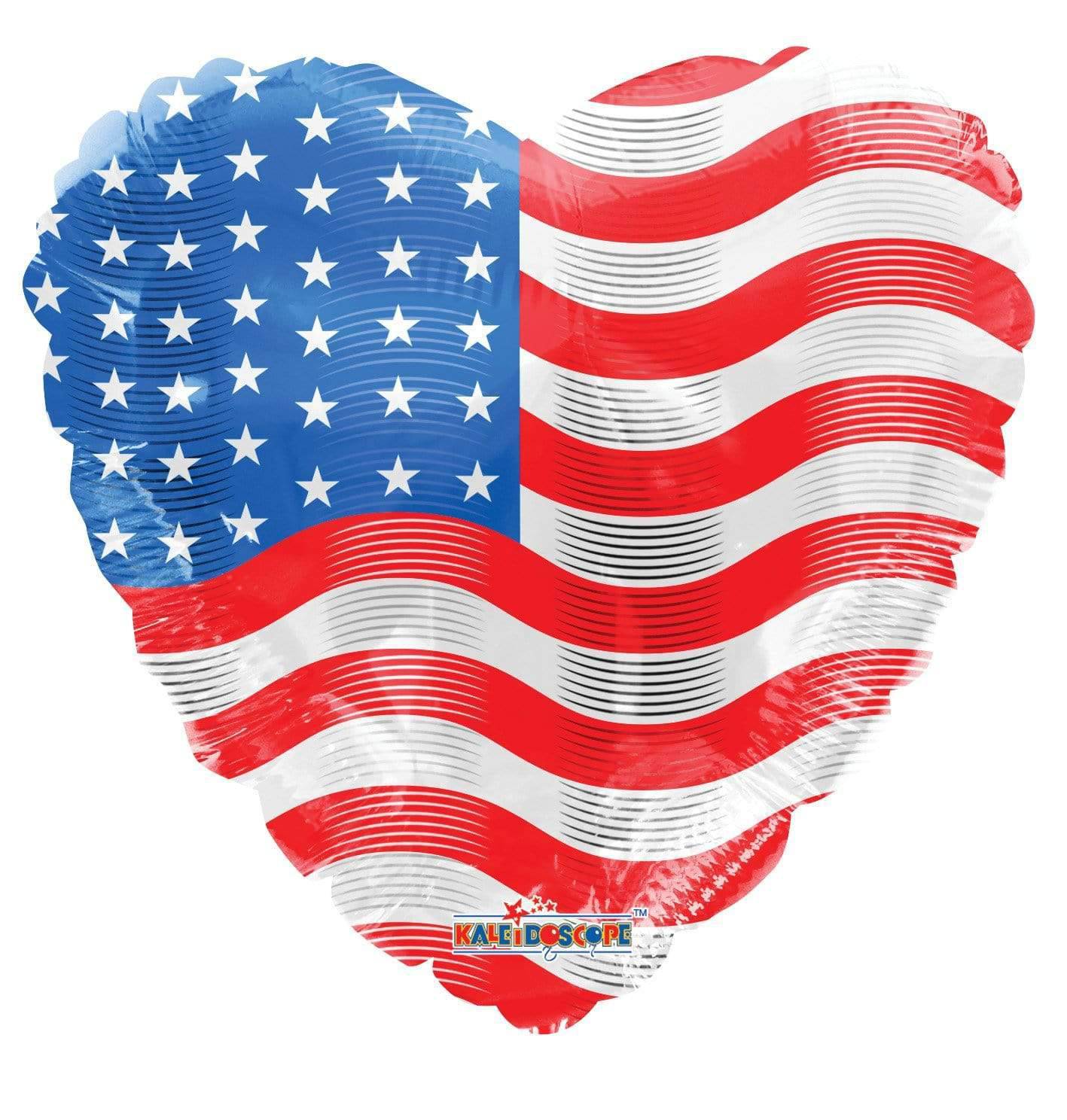 18" USA Flag On Heart - Conver USA