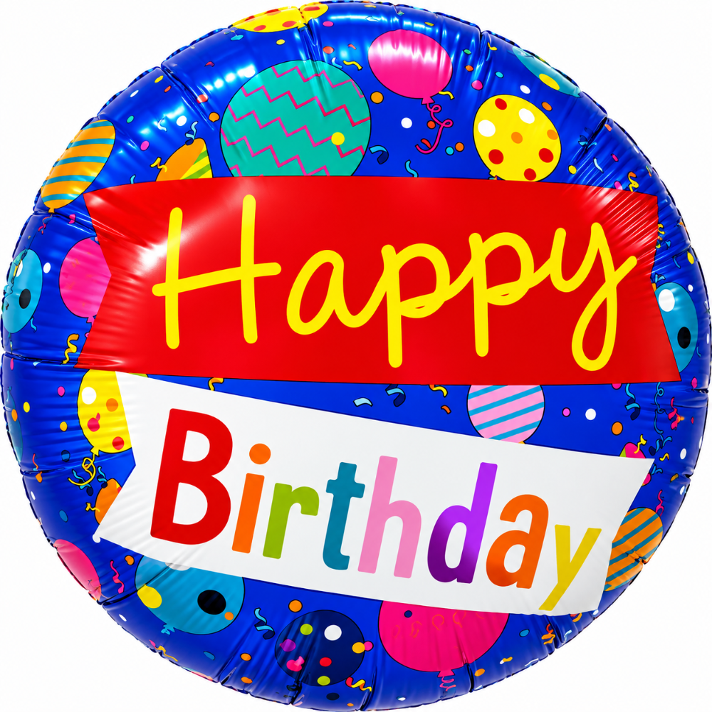 18" Happy Birthday – Colorful Balloons (20ct) - Lumeloons