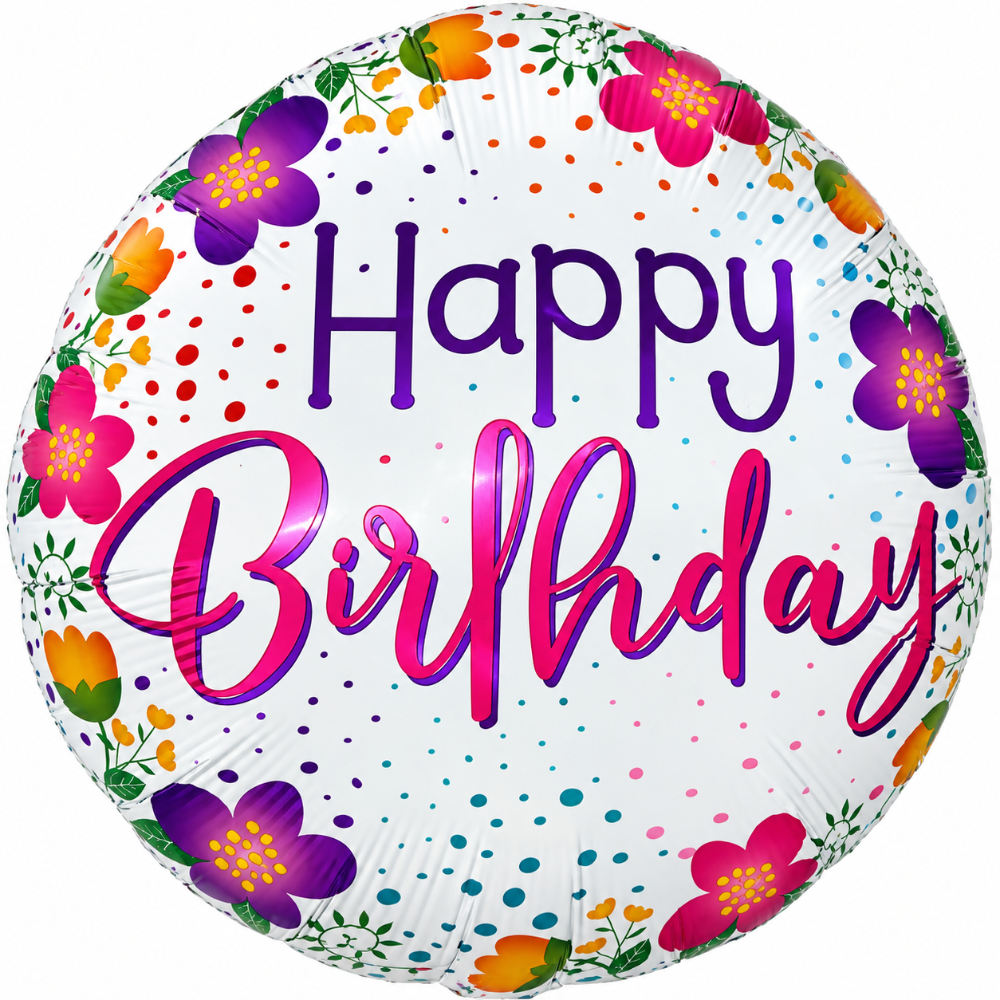 18" Happy Birthday – Flower (20ct) - Lumeloons
