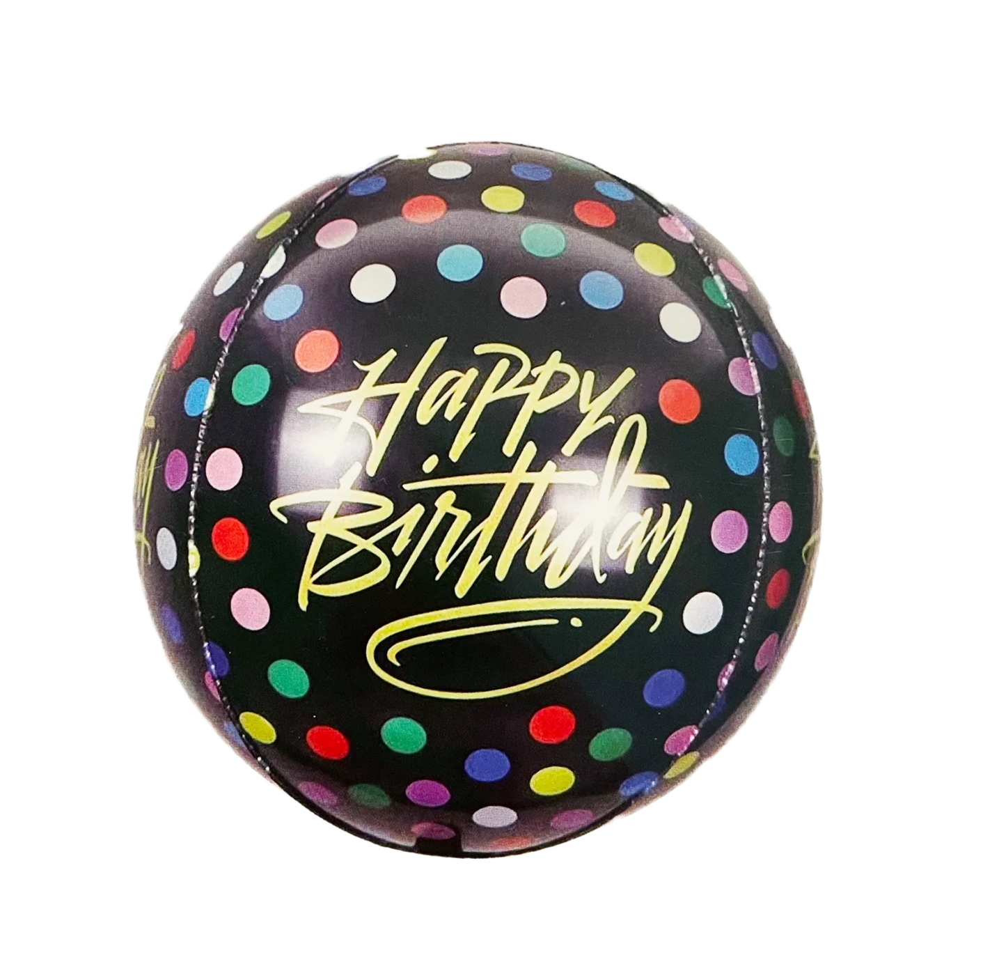 22" Black with Colorful Dots