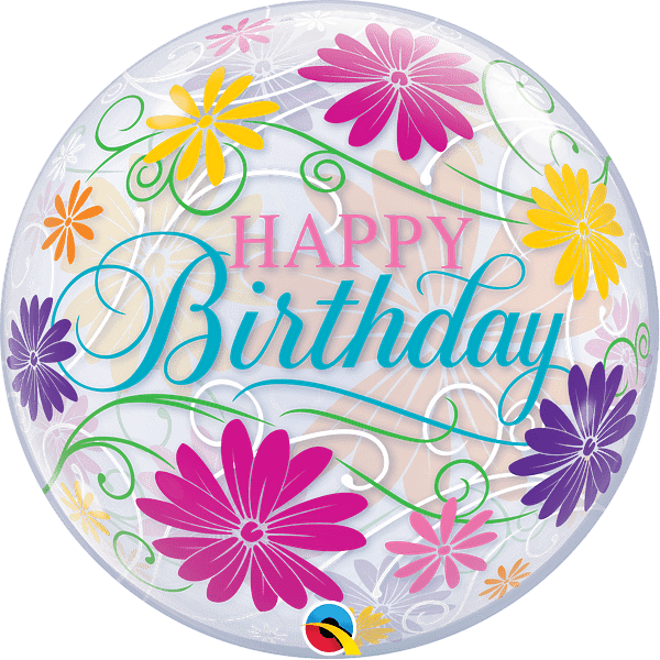 22" Bubble Balloon - Flowers & Filigree