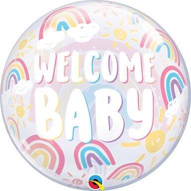 22" Bubble - Welcome Baby Boho Rainbows