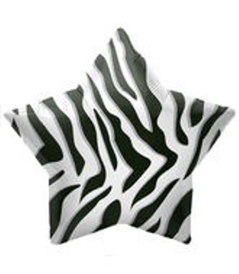 22" Star - Black Zebra Stripe