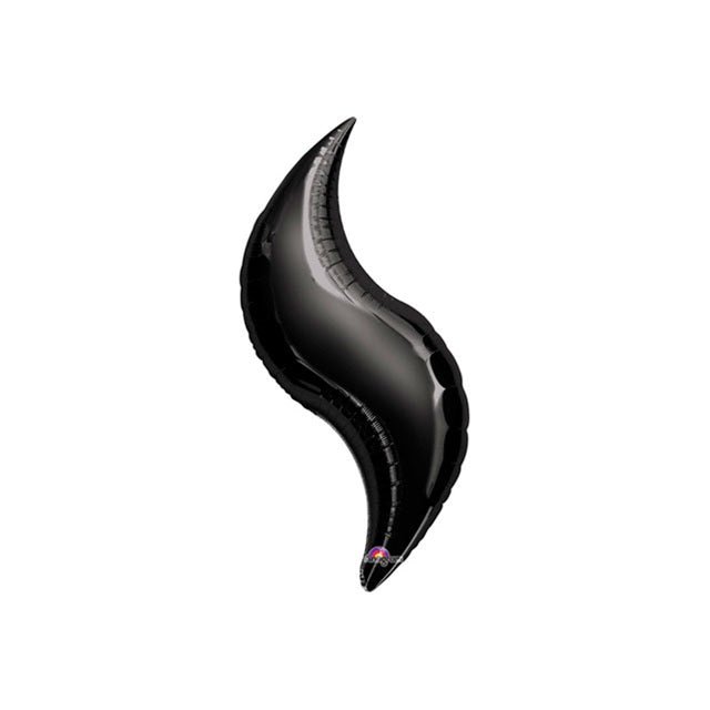 28" BLACK CURVE Foil Balloon - Package of 3 - Air Fill - Valved