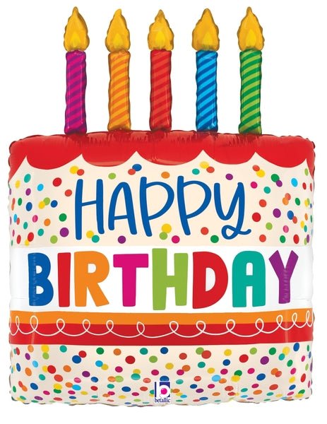 30" Birthday Cake Bright Candles