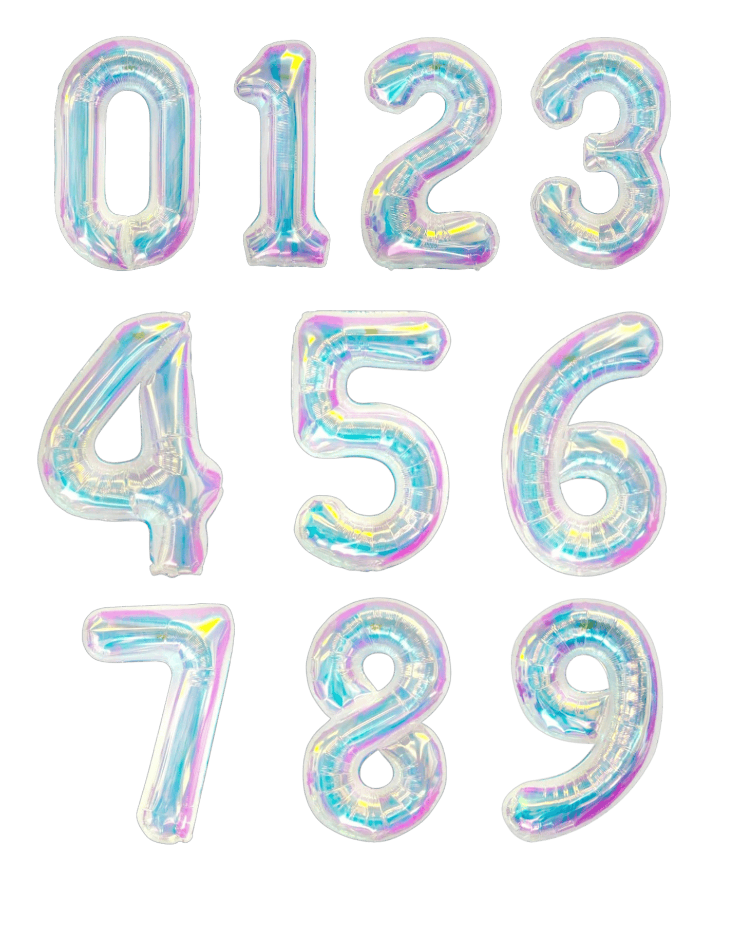 34" Balloon Numbers - Iridescent