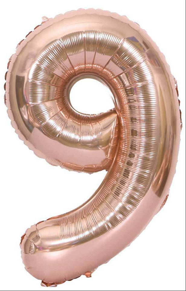 34" Balloon Numbers - Rose Gold Conver USA