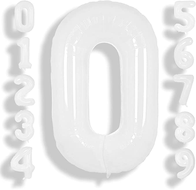 34" Balloon Numbers - White