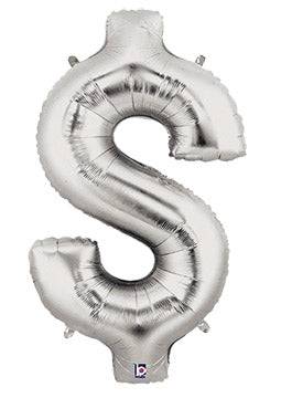 34" Megaloon Dollar Sign - Silver