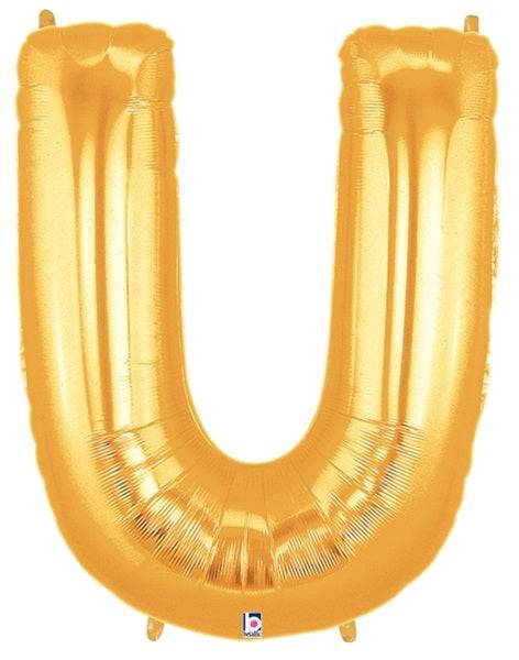 34" Megaloon Letter U - Gold