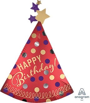 36" Red Satin Birthday Party Hat