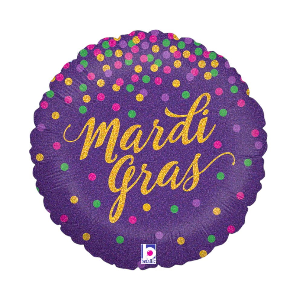 18" Glitter Mardi Gras Confetti - Betallic