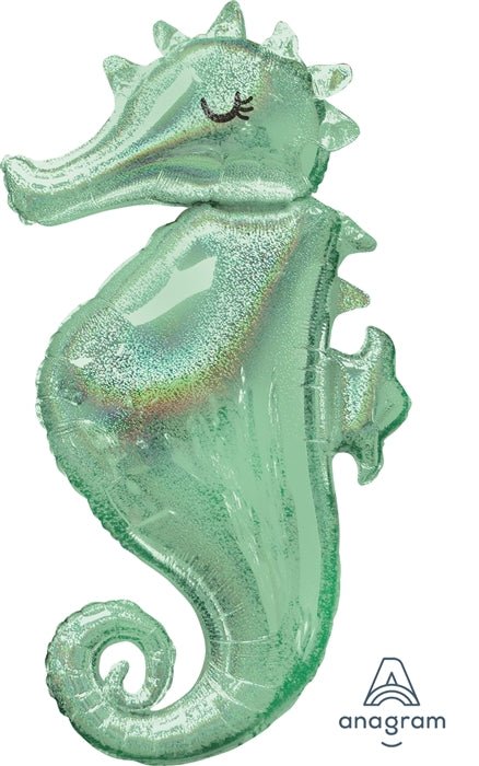 38" SEAHORSE Holographic - SuperShape Foil Balloon (PKG)