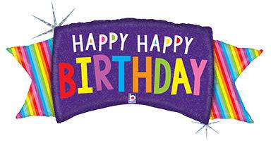39" Rainbow Banner Birthday