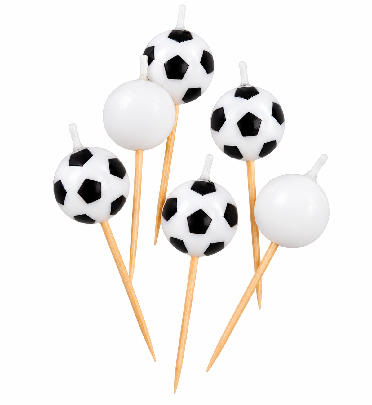 3D Soccer Pick Birthday Candles (6ct) - Unique