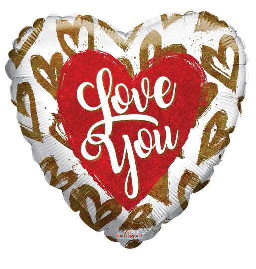 4" I Love You Golden Hearts - Conver USA