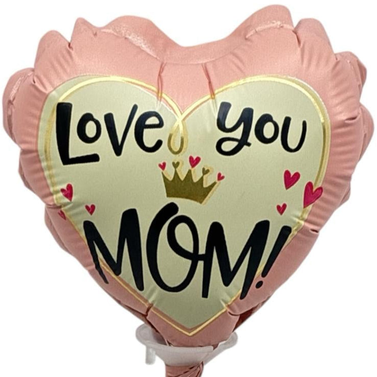 4" Love You Mom Pink Crown Heart - 100ct - Party America