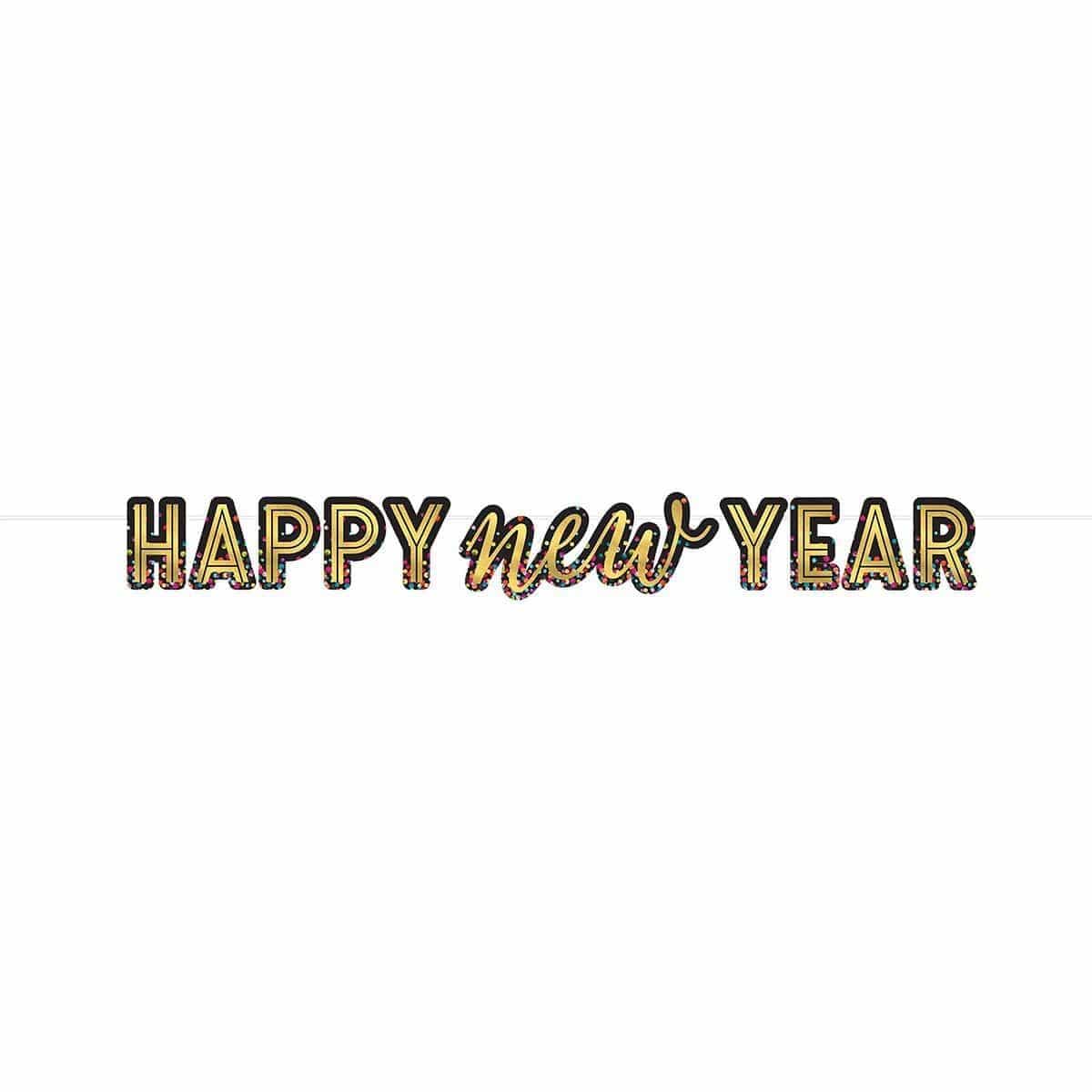 Banner de 12 pies - Feliz Año Nuevo - Amscan